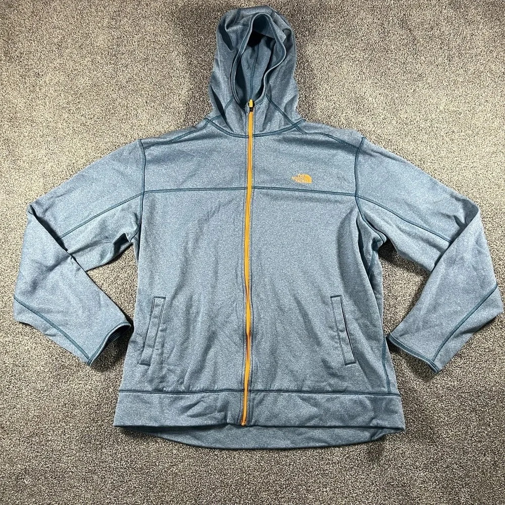 The North Face Full Zip Hoodie Blue Orange Performance Jacket Men's XL